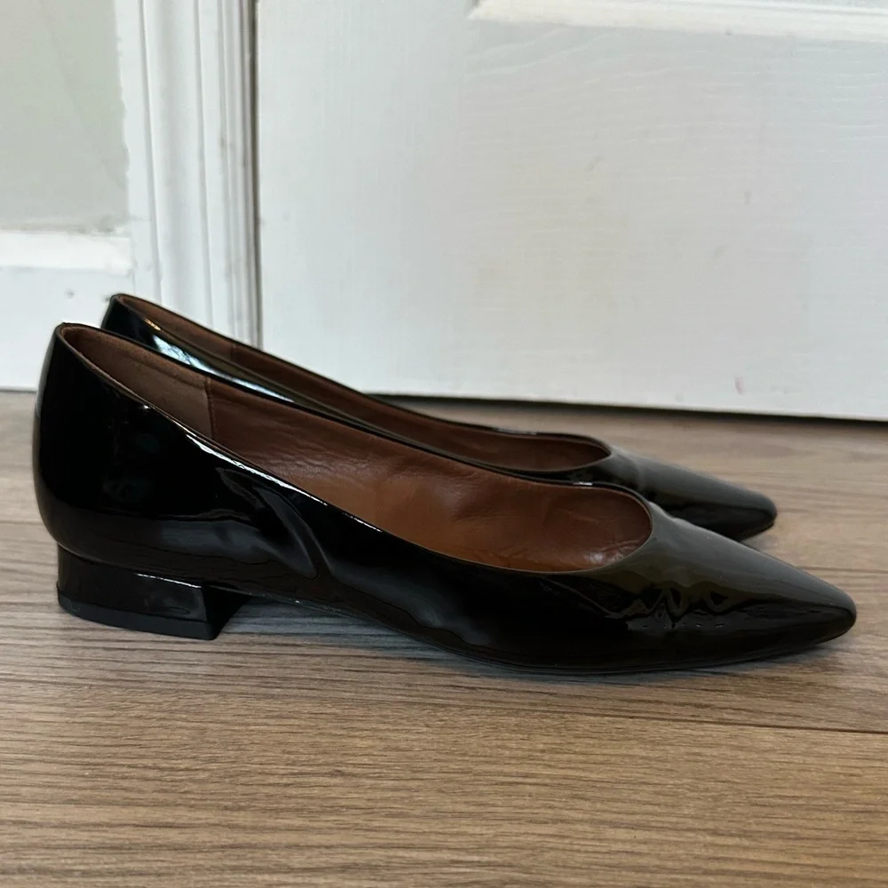 Aquatalia Penina Pump in Black Patent Leather